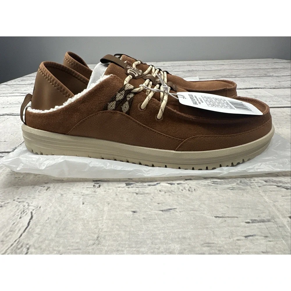 Hey Dude Bradley Blipper Suede Slip-On Argan Brown/Beige Men's US 12 44304-2JY